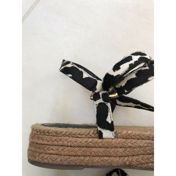 Schutz Sandalia Salto Baixo Platform Jute Animal Print Sandals - Picture 8 of 12